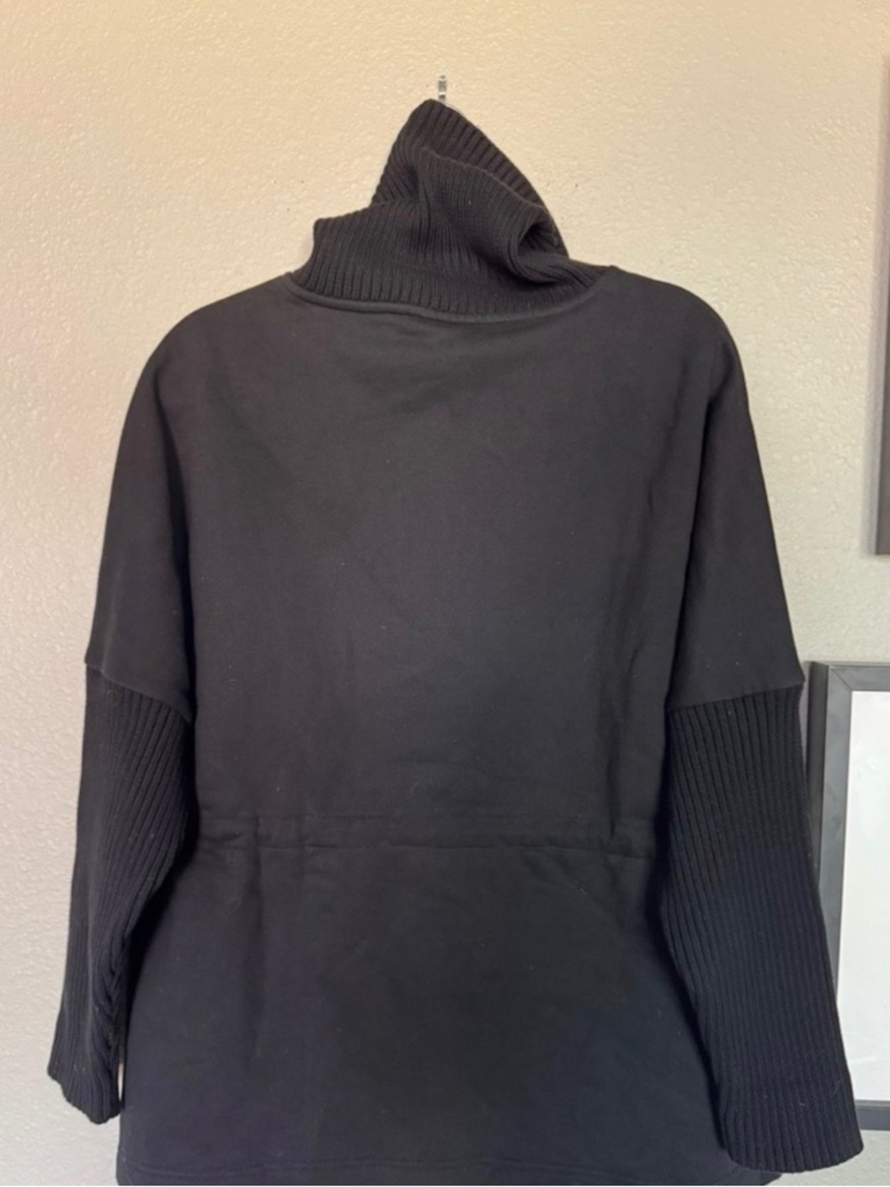 Varley Black High-Neck Pullover Sweater with Drawstring Waist - Picture 4 of 9